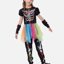 Little Surprise Box LLP Kids Colorful Skeleton Princess Halloween Costume-image-42