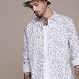 WROGN Floral Printed Slim Fit Pure Cotton Casual Shirt-picture-6