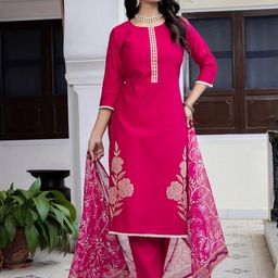AARAGANA Women Pink Kurta Sets-image-19