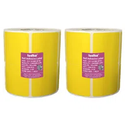 Tudko 38x38 mm 80 GSM 2 UP Self Adhesive Paper Label Yellow (Pack of 2 Pcs)-image-43