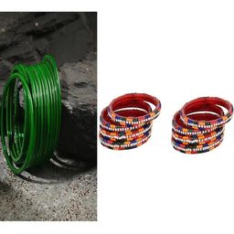 SOMIL Set Of 20 Green Alloy Artificial Stones and Beads Antique Bangles-image-81