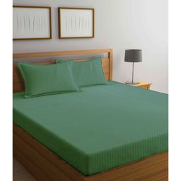 Arrabi Double Bed Cotton Bedsheet and Pillow Covers  Green-image-10