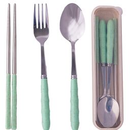 Adore Bon Vivant Portable Cutlery Set with Anti-Bacterial Storage Case -  Green-23
