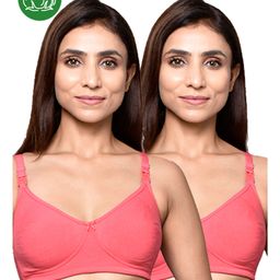 Inner Sense Organic Cotton Pack Of 2 Solid Antimicrobial Soft Feeding Bras - Multi Colour-image-66