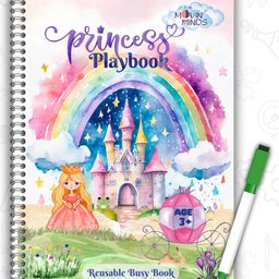Princess Playbook Reusable Activity Book for Ages 2-5 Years | Write and erase activity book | Travel friendly kids books | Princess activity book - English-image-91