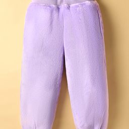 Little Kangaroos Woven Full Length Fleece & Woollen Lounge Pant - Purple-picture-42