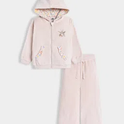 Mi Arcus Bunny & Polka Dots Designed Hooded Sweatshirt & Pant Set - Pink-picture-41