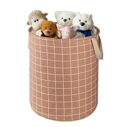 Kuber Industries Brown Checked Cotton Reusable Multi-Utility Organiser-54