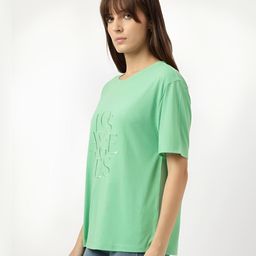 Marks & Spencer Women Typography Printed Round Neck Oversized T-Shirt-image-44