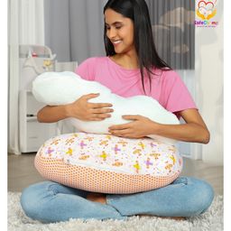SafeChamp Lite Air Baby Feeding Pillow Bedding Set with Mosquito net and Sleeping Bag Combo - Orange image 2