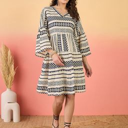 Sangria Printed Fit & Flare Tiered Dress-image-53