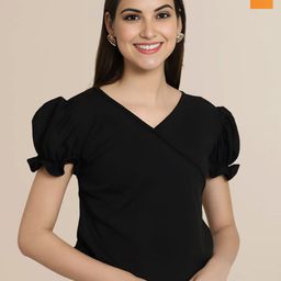 Mast & Harbour Women Solid Puff Sleeve Regular Top Pack of 2-image-34
