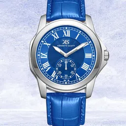 KENNETH SCOTT Men Dial & Leather Textured Straps Analogue Watch K24018-SLNN-45