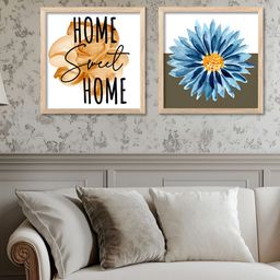Kotart Brown & Blue 2 Pieces Modern Wooden Wall Arts-picture-15