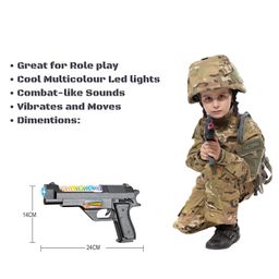 Sanjary Battery Operated Machine Gun with Light and Flashing Sound for Kids color design may vary image 4