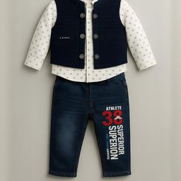 STINITY Kids-Unisex Cotton Blend Embroidered Clothing Set-image-48