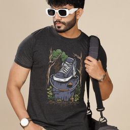 INKMAN Men Printed Bio Finish Applique T-shirt-image-100