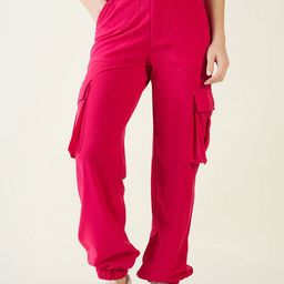 aayu Women Relaxed Loose Fit High-Rise Wrinkle Free Cargo Styles Joggers-image-64