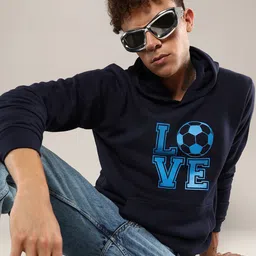 Campus Sutra Men Printed Hooded Sweatshirt-picture-6
