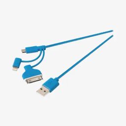 Nedis Sweex 3-In-1 Sync & Charge Apple Lighting Cable, Micro-USB & 30- Pin Dock Adapter(Blue)-image-48