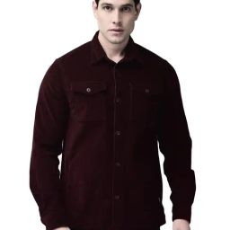 Woods Maroon Cotton Regular Fit Striped Shirt-image-92