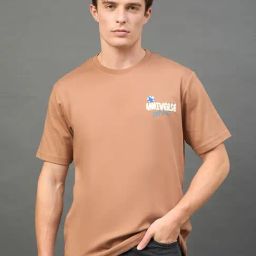 CLUB YORK Brown Print Short Sleeves T-Shirt-image-68