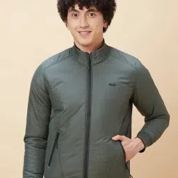 Being Human Green Regular Fit Mock Collar Jacket-35