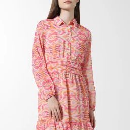 Only Pink Printed A Line Dress-image-63