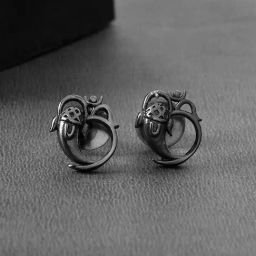 Voylla Black Eclipse The Ganesha Grace Stud Earrings-picture-18
