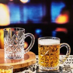 ROXX Clear Glass Scala Beer Mug - Set of 2 (400 ml)-5