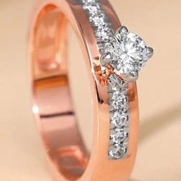 GIVA 14k Rose Gold Smitten Lab Grown Diamond Ring-image-95