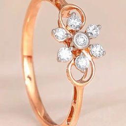 GIVA 18k Rose Gold Aconite Lab Grown Diamond Ring-image-2