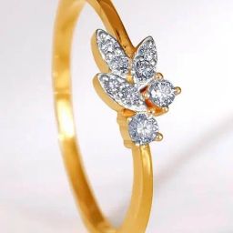 GIVA 18k Yellow Gold Floral Flirt Lab Grown Diamond Ring-image-39