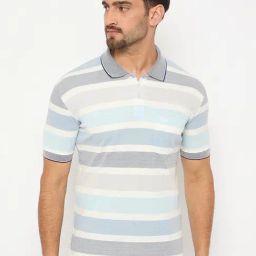 Duke Multi-Color Blended Regular Fit Striped Polo T-Shirt-22