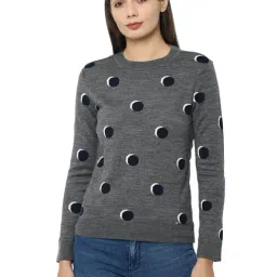 Solly by Allen Solly Grey Geometric Print Sweater-image-45