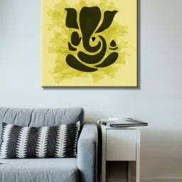 999store Yellow & Black Ganesha In Water Canvas Painting-27