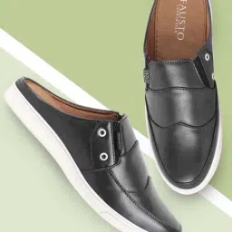 Fausto Men's Black Mule Shoes-image-94