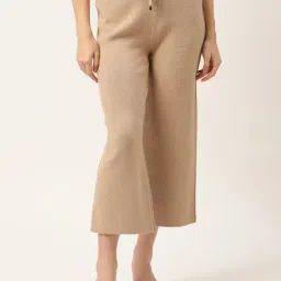 Rooted Beige Regular Fit Drawstring Trousers-image-30