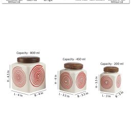 VarEesha Red Square Ceramic Jars - Set of 3 image 5
