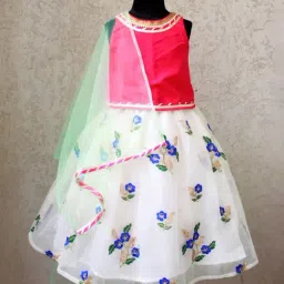 Many Frocks Kids Pink Embellished Lehenga Choli-image-58