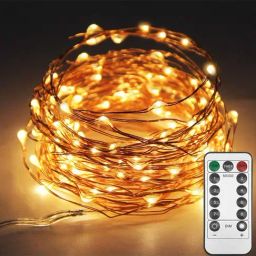 XERGY 33ft 100 LED Copper Wire Fairy String Lights 8 Modes USB Powered with Remote Control for Home Party Diwali Birthday Decoration-Warm White (Pack of 1) Lighting for Home Decoration-image-13