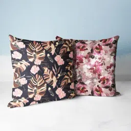 Bianca Floral Maroon Microfibre Cushion Covers - Set of 2-image-19