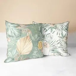 Bianca Floral Beige Microfibre Cushion Covers - Set of 2-image-76