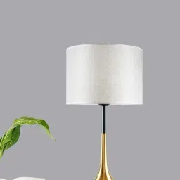 Kapoor E Illuminations 'Albert' White & Black Metal Table Lamp - Set of 1-picture-19