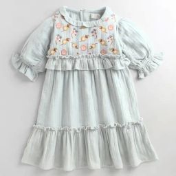Cherry Crumble by Nitt Hyman Kids Green Embroidered Dress-image-41