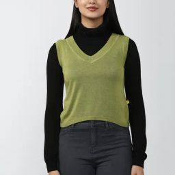 Forever 21 Olive V-Neck Sweat Top-image-52