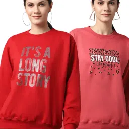 Vimal Jonney Red & Pink Printed Fleece Pullover - Pack of 2-picture-31