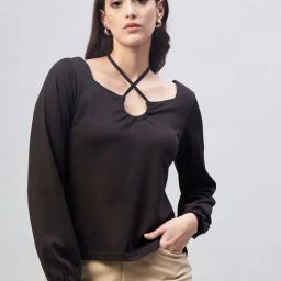 Marie Claire Black Regular Fit Top-image-104