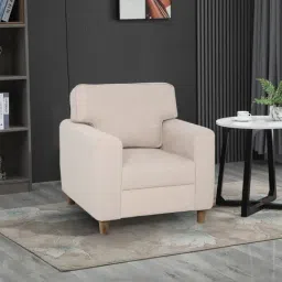 Duroflex Utopia Beige Pinewood 1 Seater Sofa-image-13