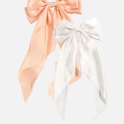 Rovlina Women Set of 2 Satin Hair Bow Clips-picture-24